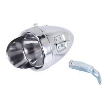 Bicicleta Sombrero LáMpara Luz Delantera de la Bicicleta Faros Retro Metal Plata 6Led Faros Impermeables Equipo de Conducción Accesorios para