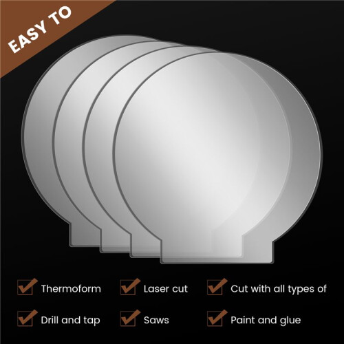 Thick Transparent Panel Board Sheet Clear Cast for LED Light Base Table Signs DIY Display Projects Craft 8 Pieces 1