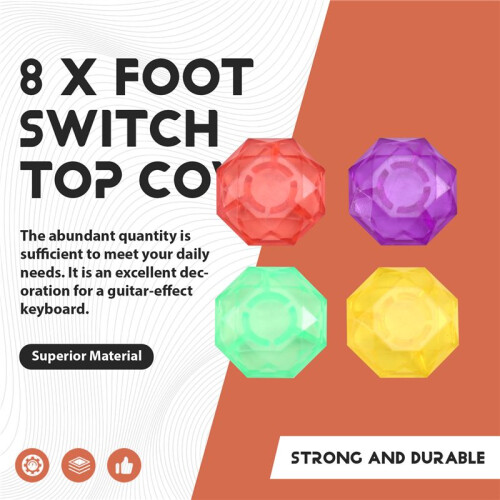 8PCS Multicolor Patch Effect Peg Cap  Guitar Effector Tools Protective Pedal Footswitch Topper 1