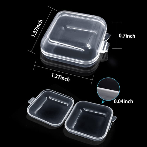 50Packs Small Clear Plastic Storage Containers,Mixed Empty Mini, Case with Lids for Small Items and Other Craft Projects 1