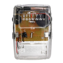 Transparent Portable Radio AM / FM Pointer Tuning Support Headphones for Church Conference Museum Guide No External FM