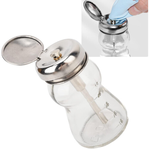Empty Dispenser Glass Bottle, Copper Core Design, Portable Makeup Remover Pump 2