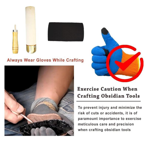 3 Pack of Obsidian Stonecarving Tools, FlintNapping Tools for Both Pros and Beginners 2