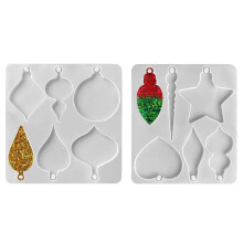 Christmas Ornament Molds for Resin, Bauble Silicone Molds, Star Bulb Round Ornament Resin Mold