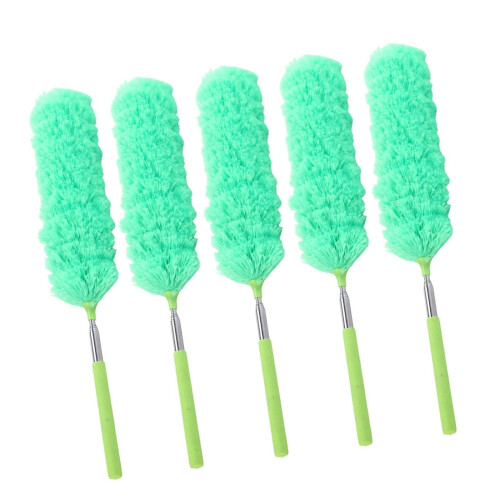 Extendable Microfiber Duster with Telescopic Bendable Head for  Ceilings and Tight Spaces Green