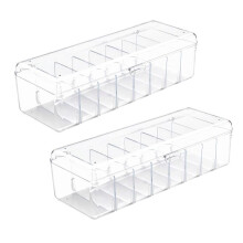 2Pcs Trading Card Storage Box, Card Storage Box Plastic, Trading Card Case with Removable Dividers, for Standard Card