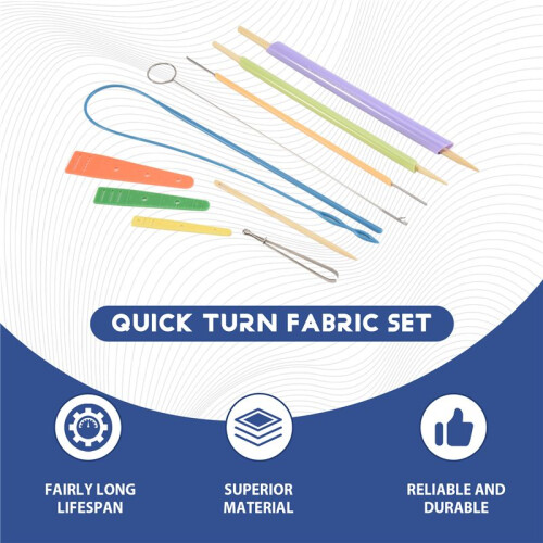 Fabric Tube Turning and Threading Tool Set Includes Drawstring Threader,Drawstring Threader Tool Set Sewing Loop Kit 1