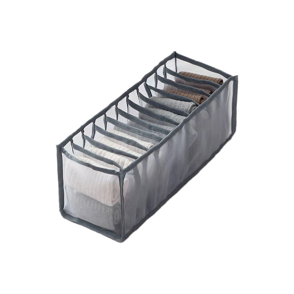 Torribaly Underwear Bra Socks Organizer Storage, Washable Foldable Drawer Clothes Organizer (Gray-11 Grids)
