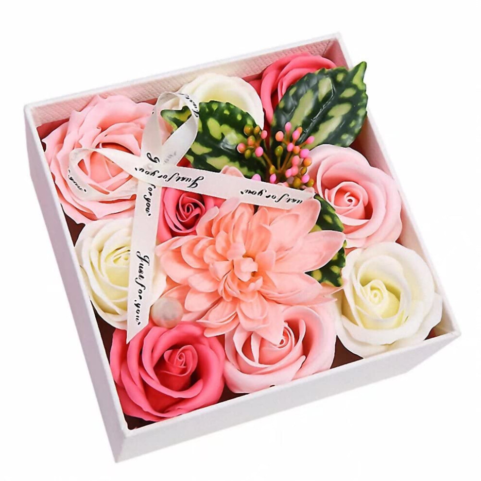 Rose Flower Soap Petals Gift Set for Bath with Floral Scent, Wedding Birthday Valentine's Day