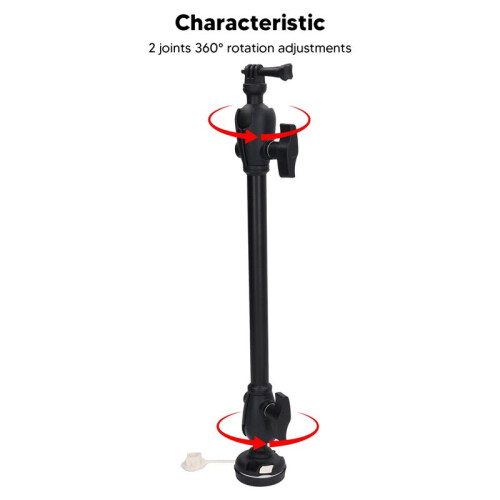 Adjustable Kayak Camera Mount Base Safety Camera Holders with Long Arm Marine Boat Camera Bracket Accessories-GP40 2