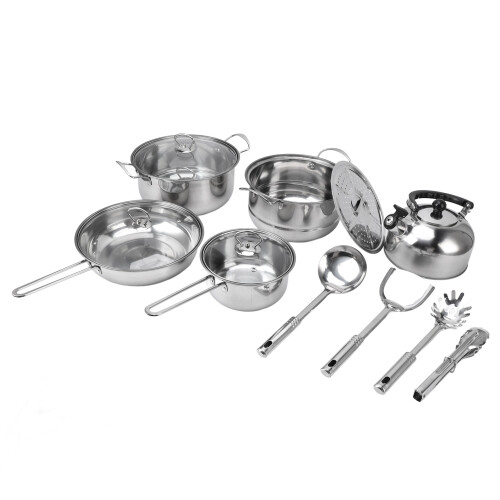 Stainless Steel Cookware Set 3562g Rustproof & Stickproof Pans