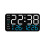 Stylish Number Display Digital Wall Clock For-black shell Blue 1