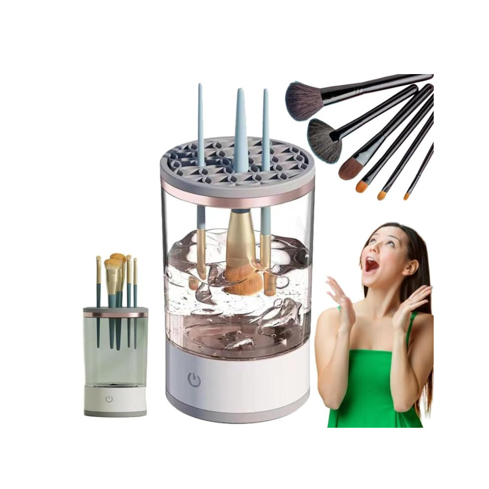 Rechargeable Electric Makeup Brush Cleaner with Transparent Bowl for Fast Cosmetic Tool Cleaning (1PCS)