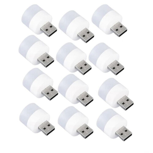 12PCS Mini USB Plug Lamp 5V Super Bright Eye Protection Book Light Computer Mobile Power Charging USB Small LED Light,C