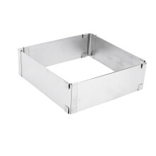 Adjustable Square Cake Mold 304 Stainless Steel Cake Ring for Baking Pastries and Desserts