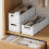 2 Pack Stackable Plastic Storage Drawers Retractable Organizer Boxes for Closet Kitchen (White) 2
