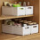 2 Pack Stackable Plastic Storage Drawers Retractable Organizer Boxes for Closet Kitchen (White) 3