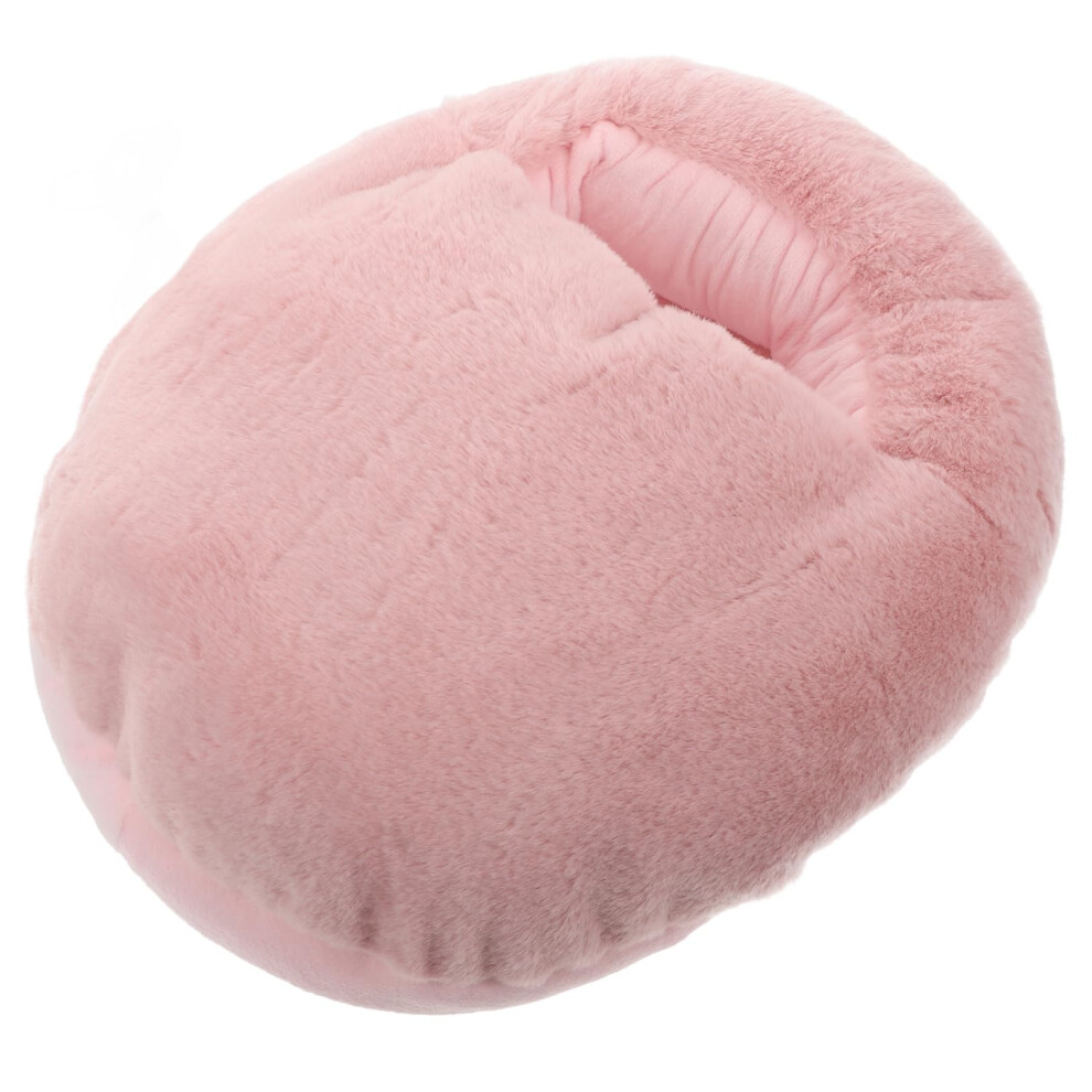 USB Heated Foot Warmer Slippers with Removable Faux Fur for Indoor Use in Cold Winter