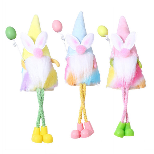 Handmade Easters Gnomes Long Leg Plushes Bunnys Dolls for-Blue 1
