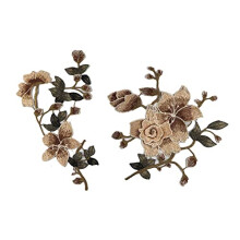 2 Pcs Brown Rose Flower Patch Sew on Patches for Dress Hat Bag Jeans Craft Craft Clothes Accessories