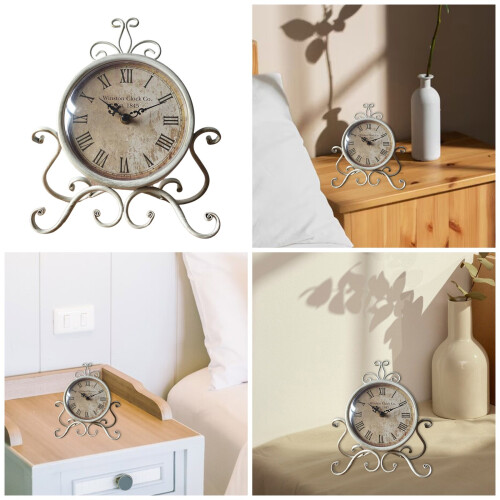 Horloge de bureau en métal, horloges de table classiques, 1