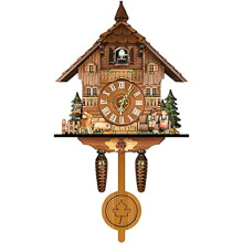 Cuckoo Clock JuZi Store Outdoor Clocks Wooden Wall Clock Retro Nordic Style ChaletStyle Cuckoo For Home Decoration