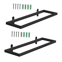 2 Pack Wall Mounted Wine Rack Iron Bottle Holder for Home Bar Kitchen Cellar Storage Display Black