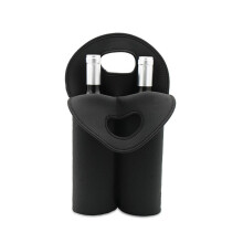Borsa termica per vino dal design unico, in resina, con doppio scomparto per bottiglie, isolante, in neoprene ecologico. Ideale per viaggi, regali e