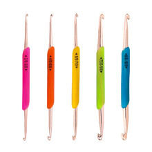 5 Pcs Crochet Hooks Set with Handles Double Head Knitting Needle