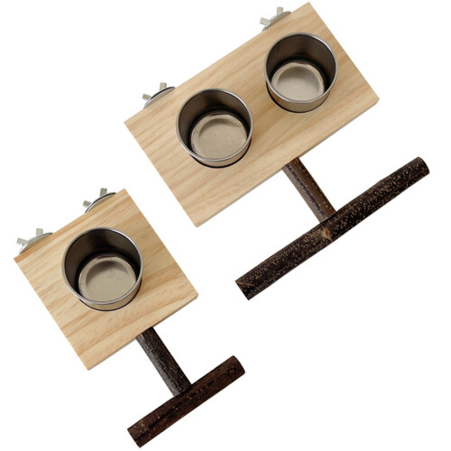 Vogelkäfig-Futternapf, stehend, Sitzstange,-einzelne Tasse 2