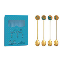 Ensemble de couverts élégants en acier-4 boules rondes dorées