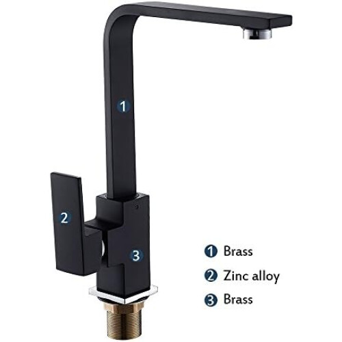 Kitchen Faucet with Ceramic Valve Core, Hot and Cold Mixer Tap, Slow-Close Technology, Solid Brass Construction for Enhanced Durability 2