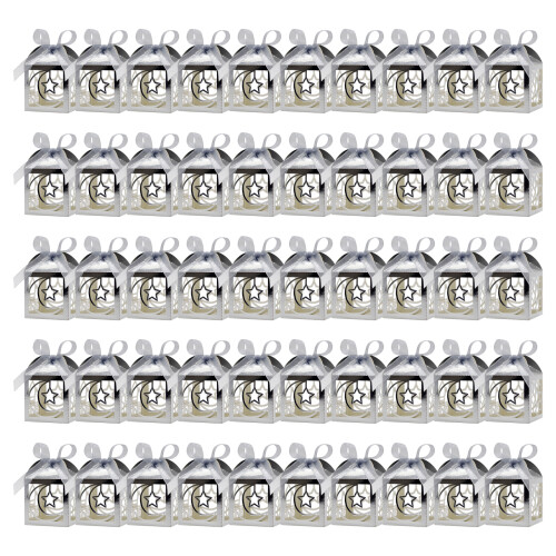 Ensemble de 50 coffrets cadeaux de l'Aïd,-argent réfléchissant