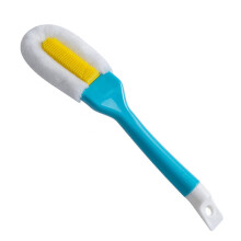 Long Handle Shoe Brush with Soft Bristles for Cleaning and Polishing Footwear, Blue Hanging Scrubber