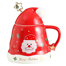 Ceramic Christmas Mug With Lid And Spoon, 3D Santa Design Large Capacity Coffee Tea Cup For Holiday, High Quality Ceramic Dishwasher Safe Space Themed