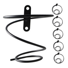 Wine Rack Wall Mounted Set of 6 Spiral Metal Bottle Holders for Kitchen Bar Pantry Storage Black