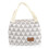 Bolsa térmica reutilizável para almoço, com características práticas e convenientes. Tecido elegante e estampa triangular multicolorida, ideal 1