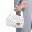 Bolsa térmica reutilizável para almoço, com características práticas e convenientes. Tecido elegante e estampa triangular multicolorida, ideal 7
