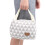 Bolsa térmica reutilizável para almoço, com características práticas e convenientes. Tecido elegante e estampa triangular multicolorida, ideal 6