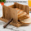 Bamboo Bread Slicer with 3 Thickness Settings, Foldable & Easy Clean 6