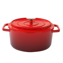 Cast Iron Enamel Pot Large Capacity Casserole with Lid for Home Cooking and Frying Pan Use