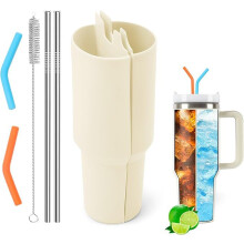 Stanley Cup Silicone Inner Liner + 2 Straws + 2 Straw Sleeves + Brush Set (Light Pink + 2 Straws + 2 Straw Sleeves + Brush)