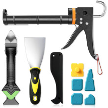 Professional grout gun kit with grout remover and putty knife - 5-in-1 grout tool set