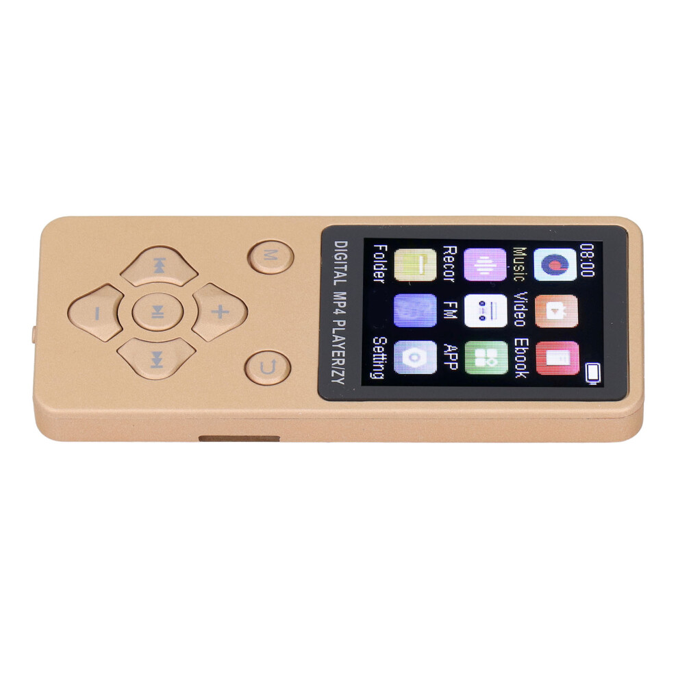 Portable 1.8" Color Screen Mp3 Player With 16Gb, Bt5.0, Hifi Sound In Gold 8441364782317