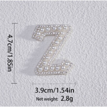 New Pearl Rhinestone Letter Stickers, 26 Letters, Self-adhesive Hot Melt Adhesive, Rhinestone Letter Design Z