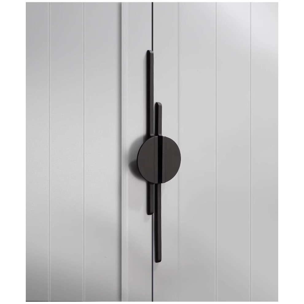 Cabinet Drawer Pulls Half Moon Brushed Grey Handles Art Deco Knobs Set Of 2 Modern 11.3' Dark Gray 9119770458339