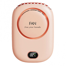 (pink) Mini-Halsbandventilator, tragbarer Nackenventilator, USB-aufladbar, leise, 3 Geschwindigkeitsstufen, freihändiger Ventilator für