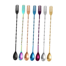 7piece Stainless Steel Cocktail Spoons, Doublesided Spiral for Bartenders