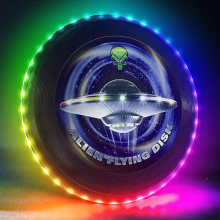 Leuchtende LED-Frisbeescheibe – 38 RGB-LEDs, 7+5 Leuchtmodi, wiederaufladbar, IP65 wasserdicht, kompatibel mit Outdoor-Spielen.