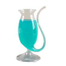 Vampire Wine Glass with Builtin Straw, 340ml Novelty Cocktail Glass for Halloween Party Bar